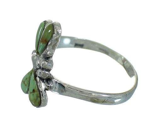 Turquoise Authentic Sterling Silver Dragonfly Jewelry Ring Size 5-1/4 RX88212