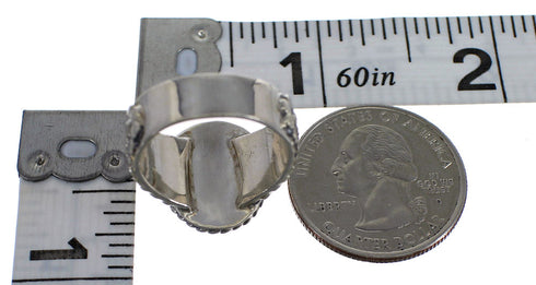 Southwest Authentic Sterling Silver Jet Ring Size 4-1/2 RX88223