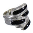 Jet And Sterling Silver Jewelry Ring Size 7-1/2 RX88382