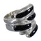 Authentic Sterling Silver And Jet Jewelry Ring Size 6-1/2 RX88380