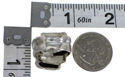 Authentic Sterling Silver Jet Southwestern Jewelry Ring Size 8-1/4 RX88385