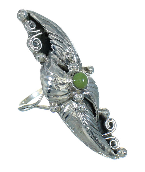 Silver Southwestern Turquoise Ring Size 6-1/4 AX90419