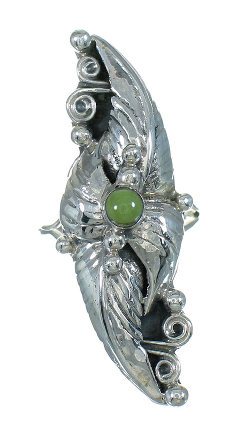 Silver Southwestern Turquoise Ring Size 6-1/4 AX90419