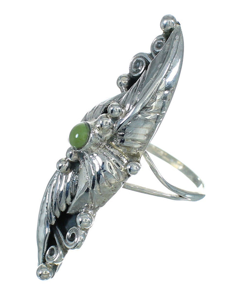 Silver Southwestern Turquoise Ring Size 6-1/4 AX90419