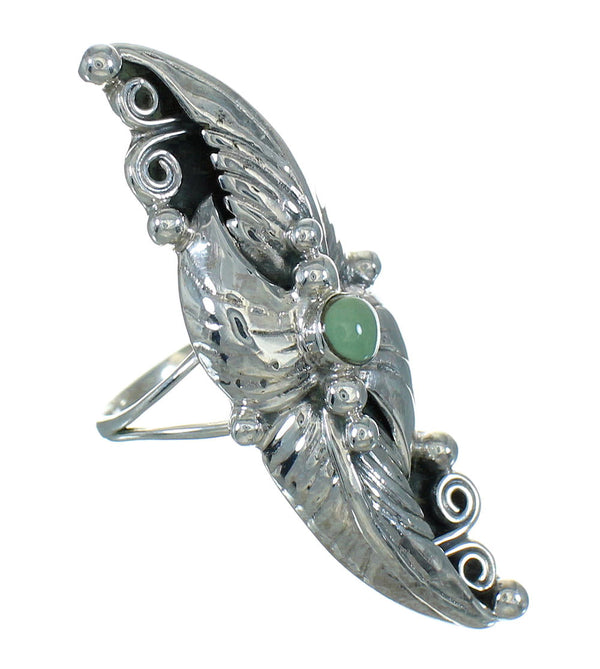 Genuine Sterling Silver Turquoise Ring Size 7-1/2 AX90424