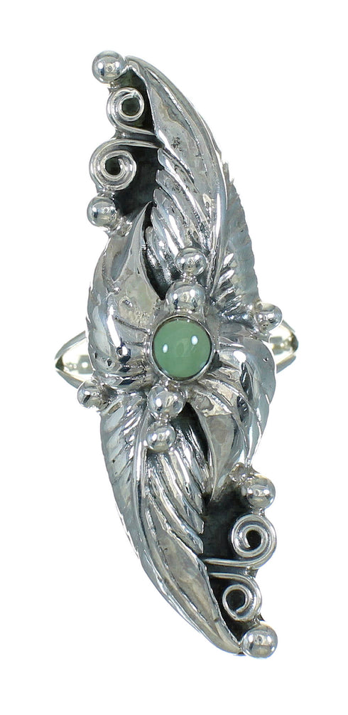 Genuine Sterling Silver Turquoise Ring Size 7-1/2 AX90424