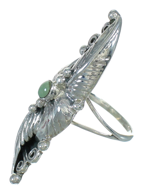 Genuine Sterling Silver Turquoise Ring Size 7-1/2 AX90424