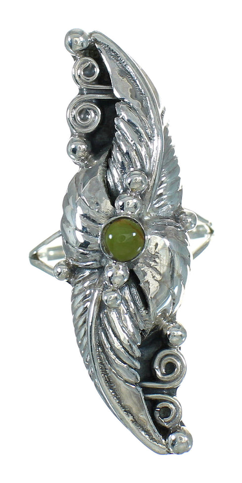 Genuine Sterling Silver Turquoise Southwest Ring Size 7-1/2 AX90426