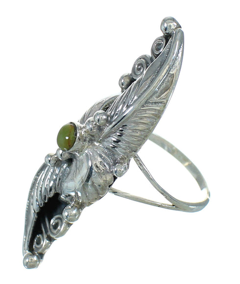 Genuine Sterling Silver Turquoise Southwest Ring Size 7-1/2 AX90426