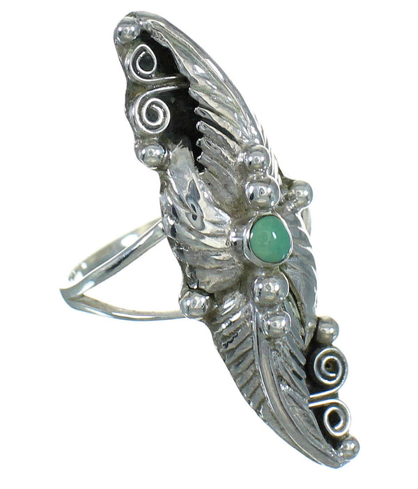 Turquoise Authentic Sterling Silver Southwestern Ring Size 5-3/4 AX90451