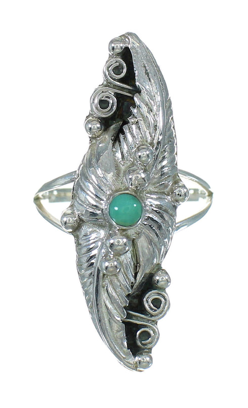 Turquoise Sterling Silver Southwestern Jewelry Ring Size 5-1/4 AX90459