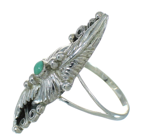 Turquoise Sterling Silver Southwestern Jewelry Ring Size 5-1/4 AX90459