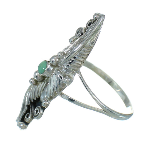 Southwest Turquoise Jewelry Sterling Silver Ring Size 8-1/2 AX90466
