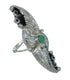 Southwestern Authentic Sterling Silver Turquoise Ring Size 7-1/4 AX90479