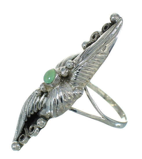 Genuine Sterling Silver Southwestern Turquoise Ring Size 8 AX90515
