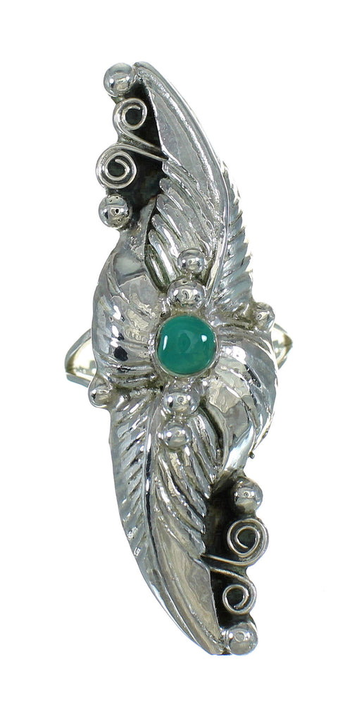 Turquoise Silver Southwestern Ring Size 5-3/4 AX90538