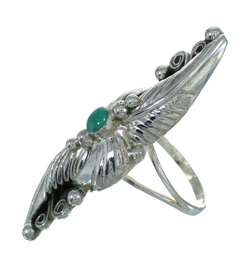 Turquoise Genuine Sterling Silver Southwestern Ring Size 5-1/4 AX90539