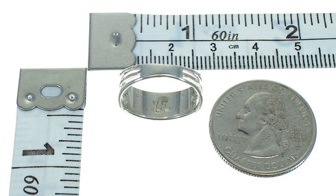 Sterling Silver Turquoise Inlay Ring Size 5-1/4 FX91583