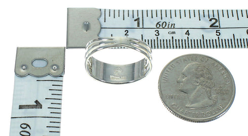 Turquoise Inlay Sterling Silver Ring Size 6-1/4 FX91607