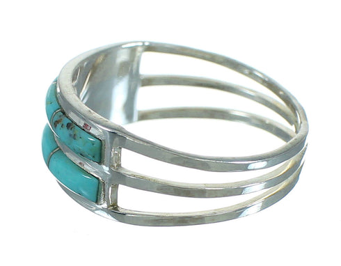 Authentic Sterling Silver Turquoise Inlay Ring