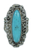 Genuine Sterling Silver Turquoise Southwest Ring Size 7-1/4 QX86056
