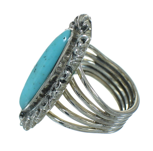 Genuine Sterling Silver Turquoise Southwest Ring Size 7-1/4 QX86056