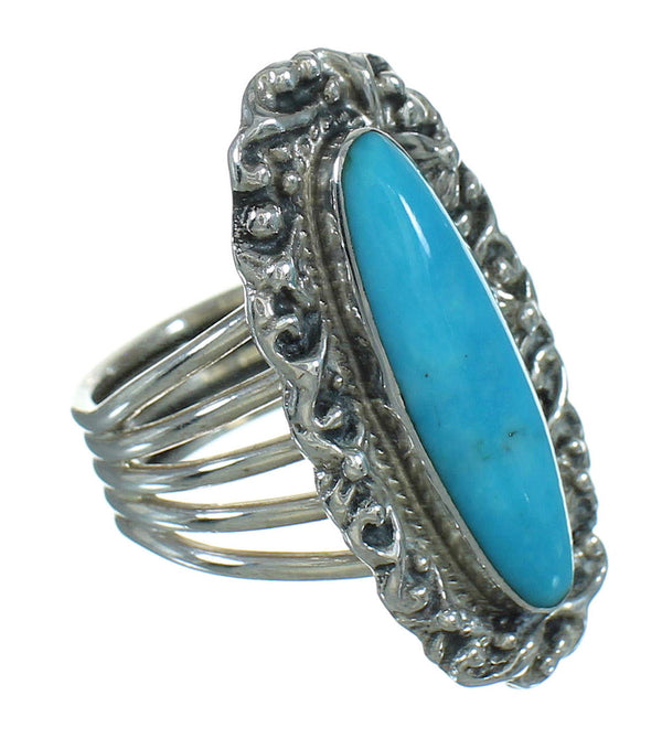 Southwestern Silver Turquoise Jewelry Ring Size 4-1/2 QX86067