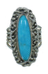 Southwestern Silver Turquoise Jewelry Ring Size 4-1/2 QX86067