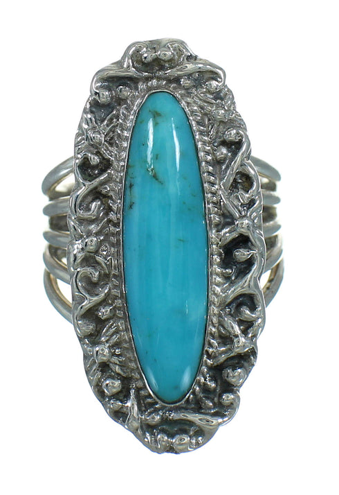 Turquoise Silver Southwestern Jewelry Ring Size 6-1/4 QX86077