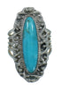 Turquoise Silver Southwest Jewelry Ring Size 5-1/4 QX86076