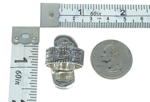 Southwest Turquoise Sterling Silver Butterfly Water Wave Ring Size 6 YX89509