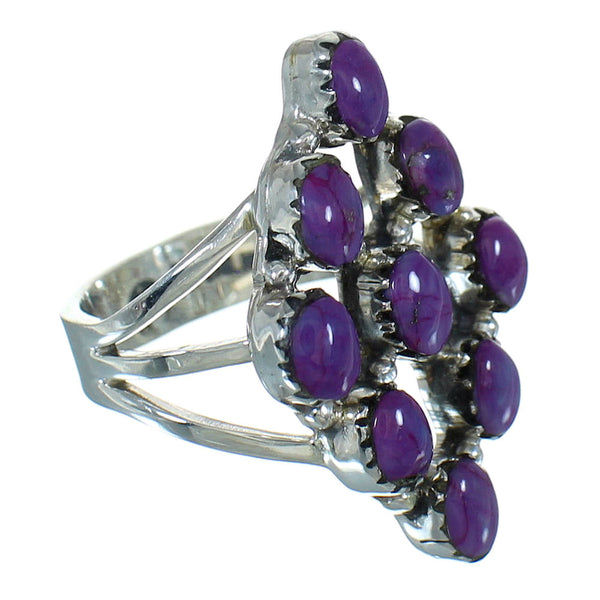 Southwest Sterling Silver Magenta Turquoise Ring Size 5-3/4 YX89772