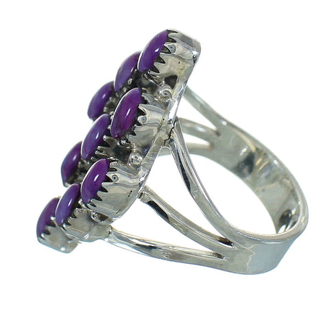 Southwest Authentic Sterling Silver Magenta Turquoise Ring Size 7-1/4 YX89776