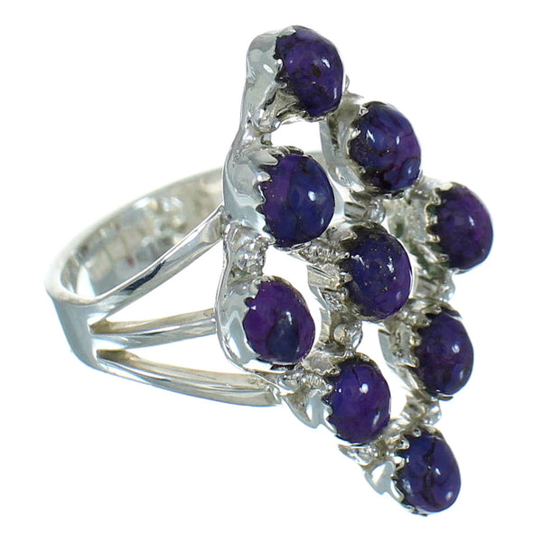 Southwest Magenta Turquoise And Silver Ring Size 6 YX89791