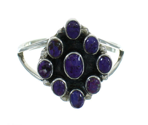 Sterling Silver And Magenta Turquoise Southwestern Ring Size 6-1/2 YX89857