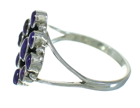 Sterling Silver And Magenta Turquoise Southwestern Ring Size 6-1/2 YX89857