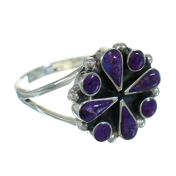 Magenta Turquoise And Sterling Silver Southwest Ring Size 7-1/2 YX89884