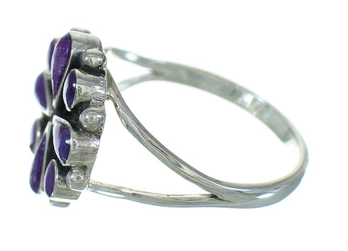 Magenta Turquoise And Sterling Silver Southwest Ring Size 7-1/2 YX89884