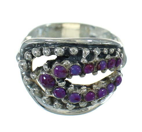 Sterling Silver Southwestern Magenta Turquoise Ring Size 7-1/2 YX89914