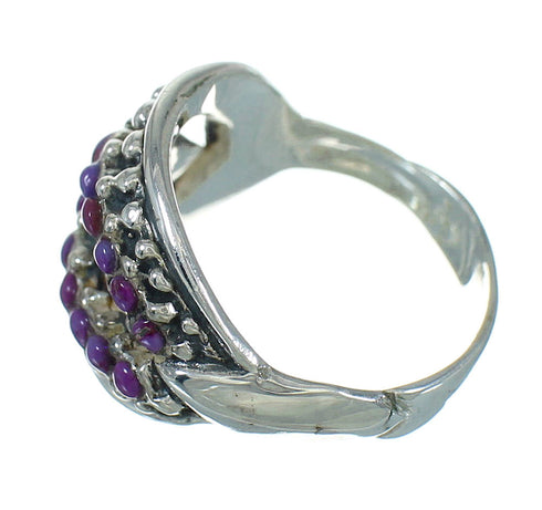 Sterling Silver Southwestern Magenta Turquoise Ring Size 7-1/2 YX89914