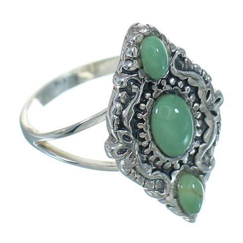 Southwest Turquoise Sterling Silver Ring Size 5-1/4 YX86601