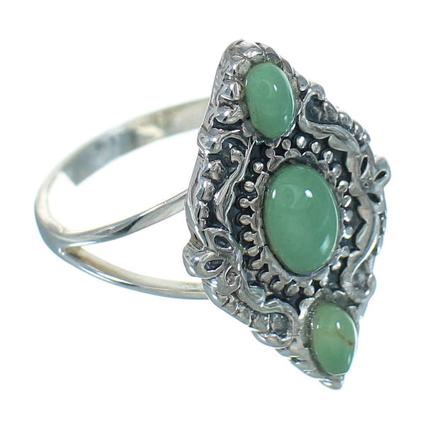 Southwest Turquoise Sterling Silver Ring Size 5-1/4 YX86601