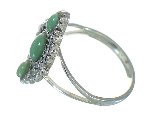 Southwest Turquoise Sterling Silver Ring Size 5-1/4 YX86601