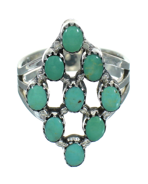 Turquoise Authentic Sterling Silver Southwestern Ring Size 8-1/2 YX86788