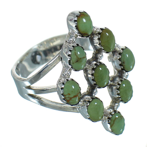 Authentic Sterling Silver Turquoise Southwestern Ring Size 6-1/2 YX86873