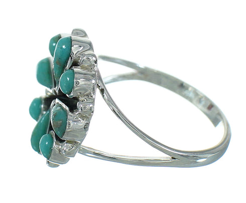 Turquoise And Authentic Sterling Silver Ring Size 7-3/4 YX86974