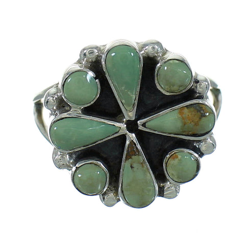 Turquoise Southwestern Silver Ring Size 5-3/4 YX86981
