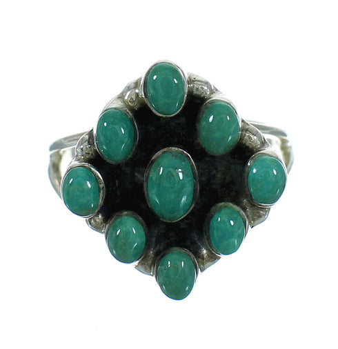 Silver Southwest Turquoise Ring Size 5-1/4 YX86995