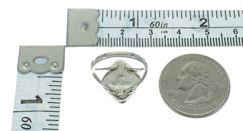 Genuine Sterling Silver Turquoise Jewelry Ring Size 6-1/2 YX87180