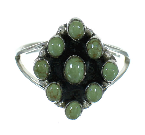 Authentic Sterling Silver And Turquoise Jewelry Ring Size 5-1/4 YX87192